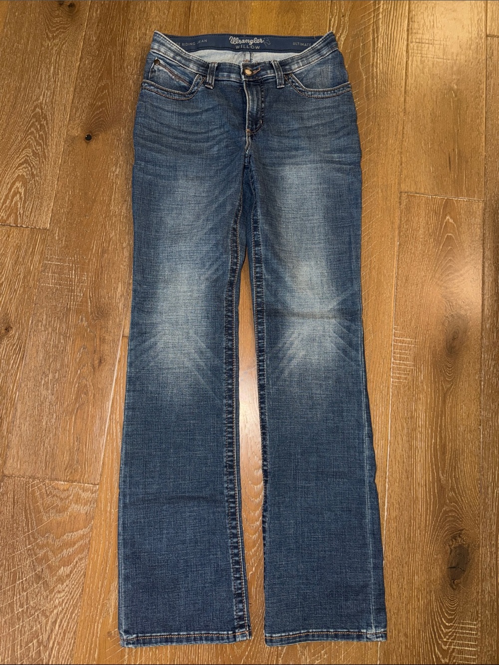 Wrangler Women's Blue Flare Jeans - Mid Wash